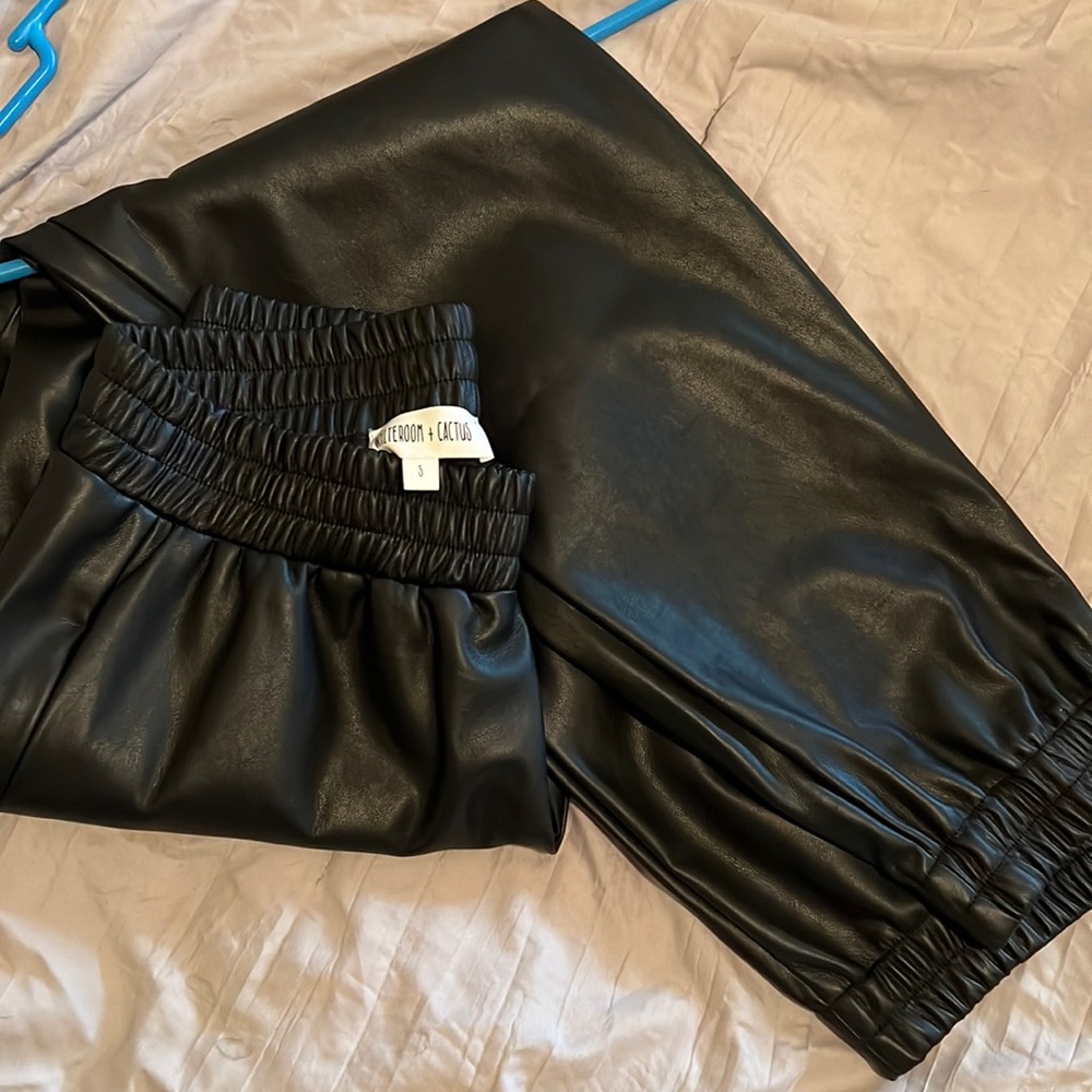 Pleather joggers